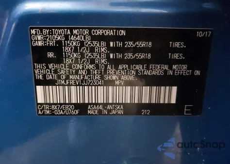 2018 Toyota Rav4 Se from USA, damaged, VIN JTMJFREV1JJ723041